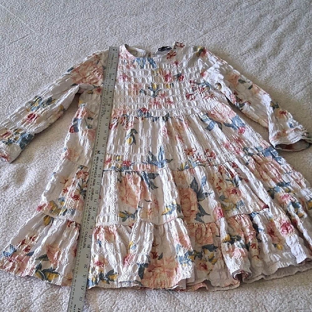 Zara Long Sleeved Floral Mini Dress Style Sharon - Picture 7 of 8